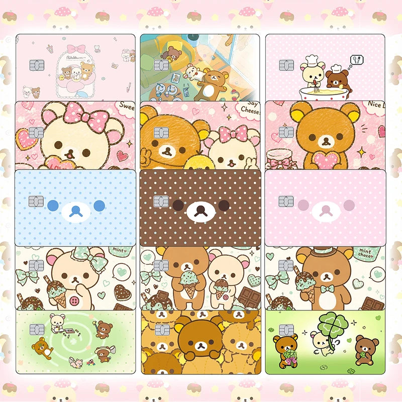 Cute Cartoon Credit Card Skin Stickers - Rilakkuma Matte Card Decorations