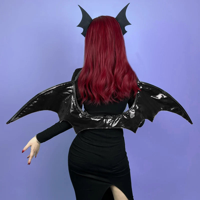Halloween Cosplay Devil Bat Wings Prop for Costume - Purple & Black