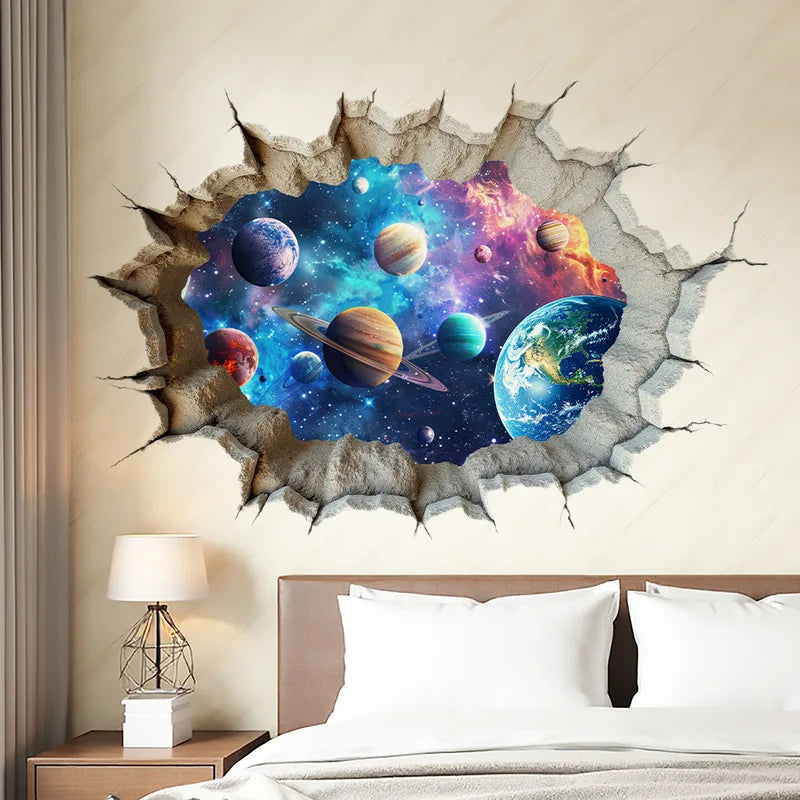 Space Planet Wall Sticker for Kids Bedroom Decor - Outer Space Theme