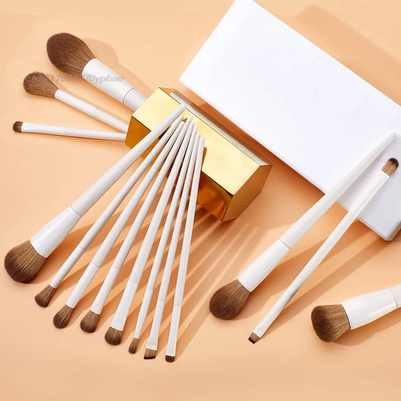14-Piece Makeup Brush Set with Synthetic Bristles for Face Eyeshadow Contour & Highlight