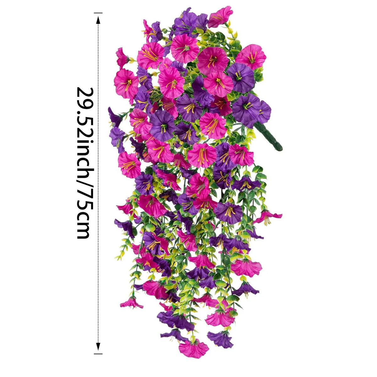Artificial Morning Glory Wall Hanging - Faux Violet Vines for Home Garden Wedding Decor