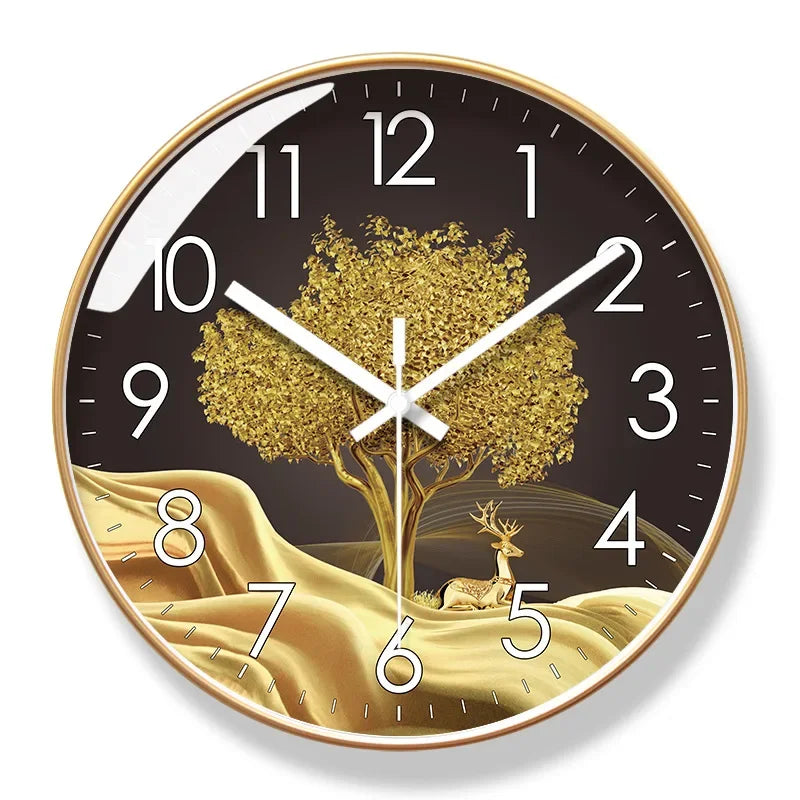 Modern Wall Clock for Living Room Silent Quartz Home Decor - 30/35cm