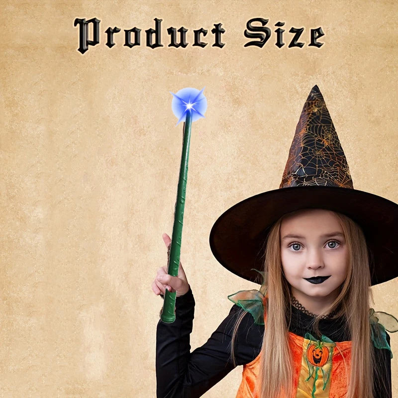 Glow Light Up Wizard Wand for Kids with Sound & Light Halloween Costume Accessory