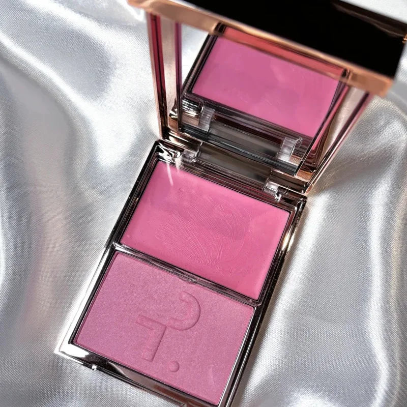 Double-Take Creme & Powder Blush Set - Matte Satin Finish, Fine Powder Texture