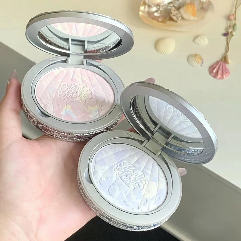 Flower Knows Set of Baked Powder Face Makeup Setting Powder with Natural Bronze Glow