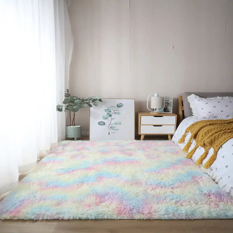 Living Room & Bedroom Area Rug - Soft Fluffy Floor Mat for Home Decoration