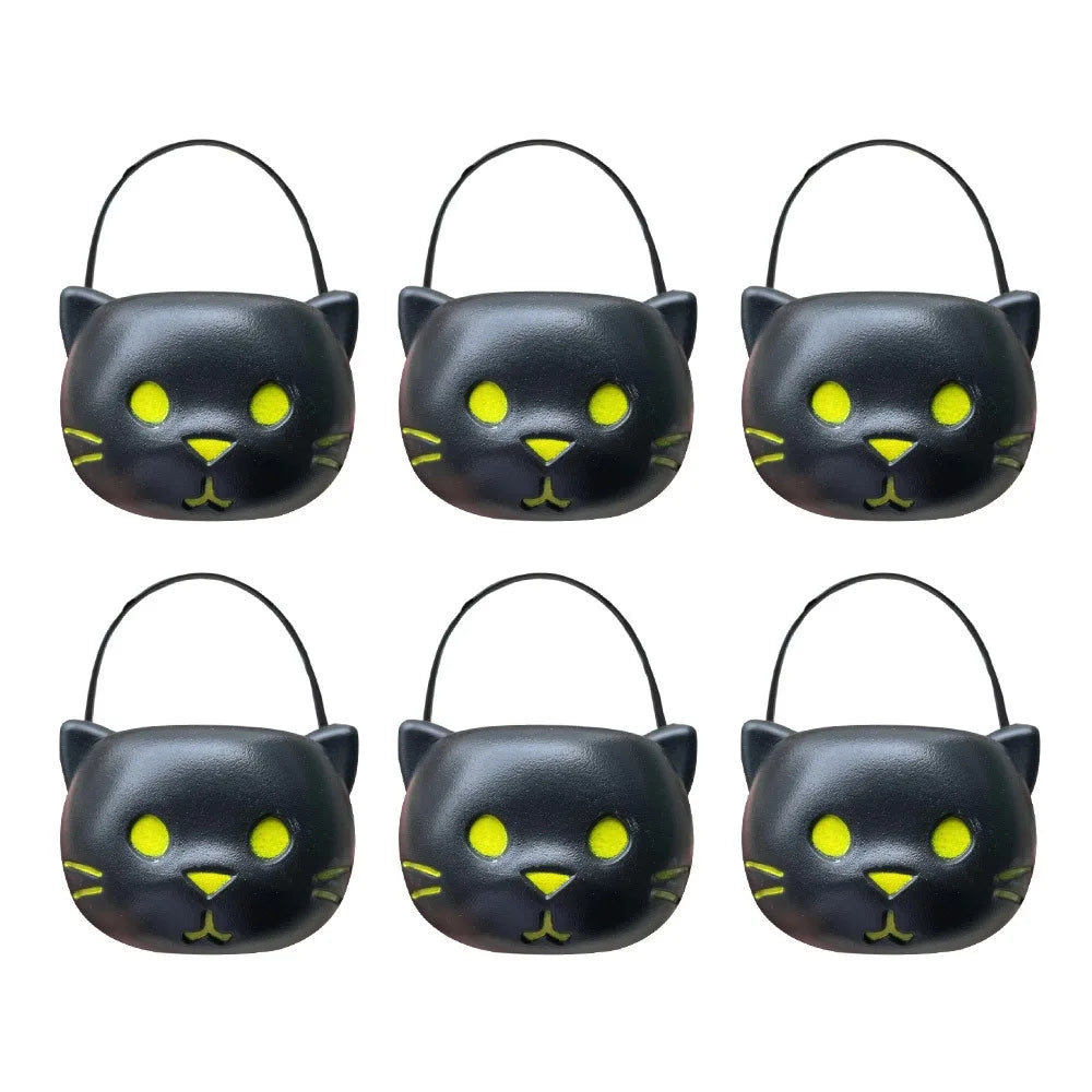 Halloween Pumpkin Jar Set with Lids - 6 Mini Lanterns & Baskets for Parties