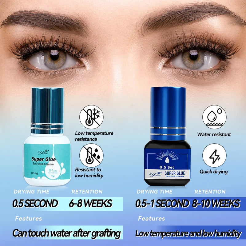 Professional Eyelash Extension Glue Fast Drying 0.5-1 Sec Strong Bond for Salon Use
