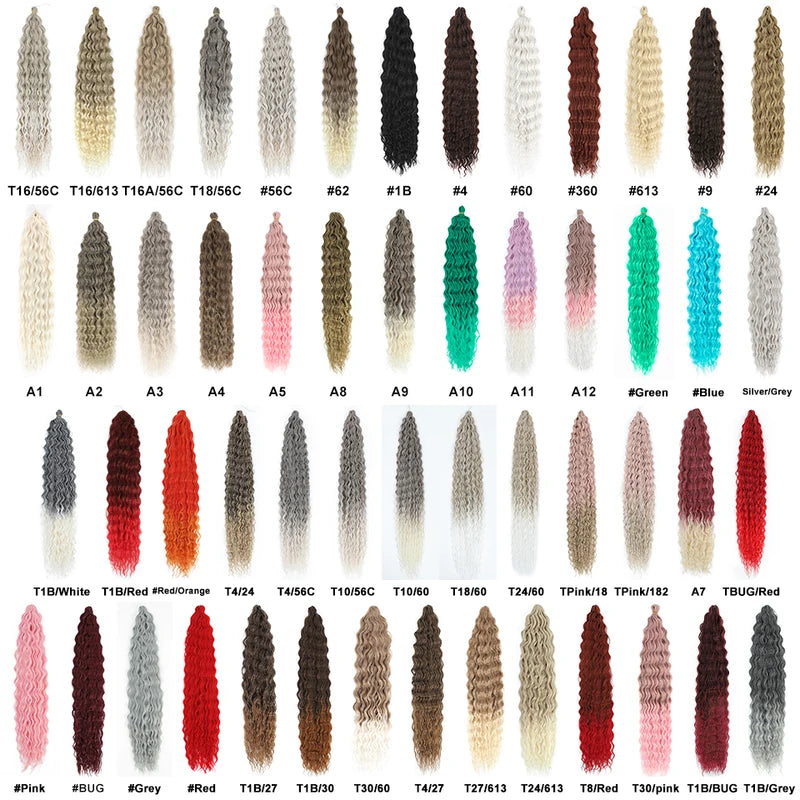 Water Wave Braiding Hair Extension - Synthetic Crochet Afro Curls, Multiple Colors & Lengths