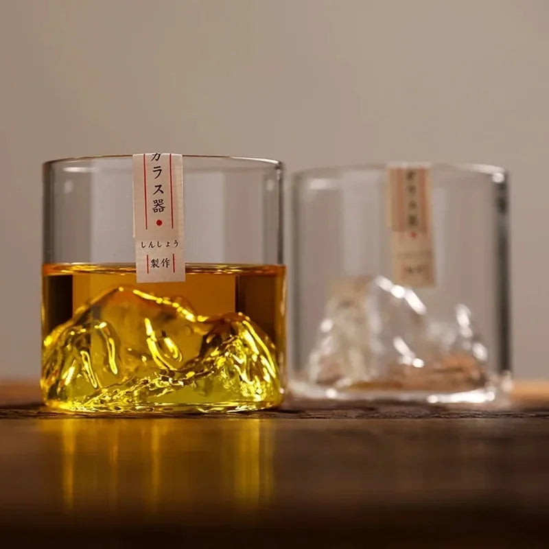 3D Whiskey Glass Set 5 Oz Crystal Drinkware Suitable for Cocktails Cognac Ice Wine