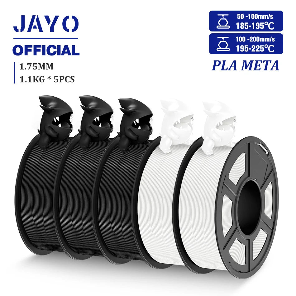3D Printer Filament Set PLA PETG Silk Wood Marble 1.75mm 5 Rolls 1.1KG