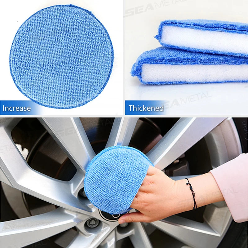 Car Waxing Polish Sponges 5 Inch Microfiber Foam Applicators Pack of 5