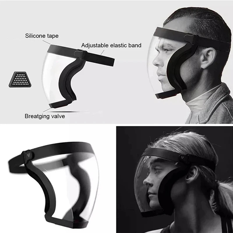 Full Face Shield Mask Reusable Protective Face Cover for Work & Kitchen Safety