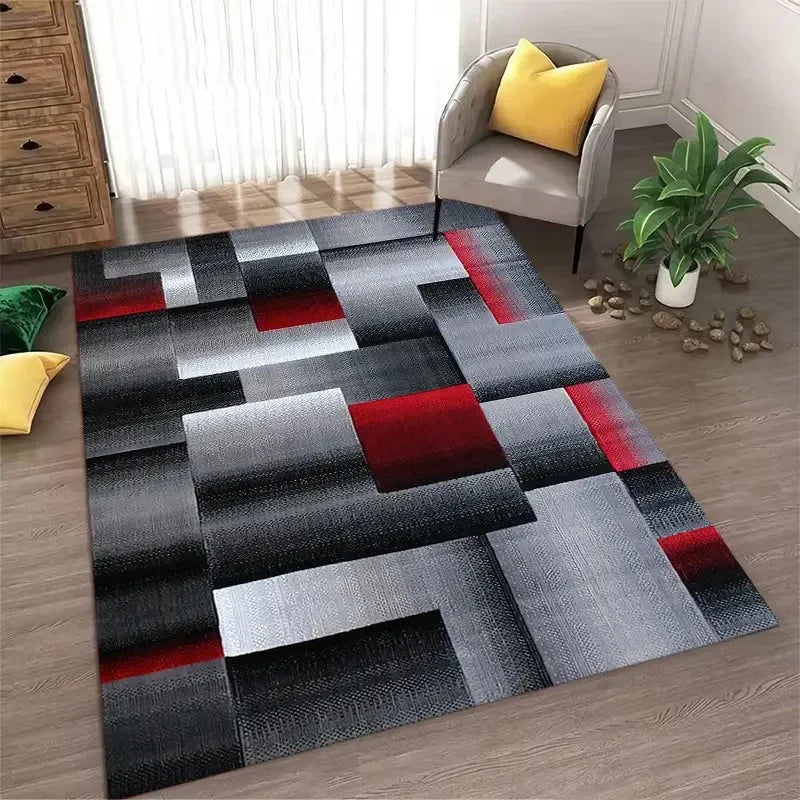 Abstract Geometric Area Rug Non-Slip Washable Floor Mat Home Decor