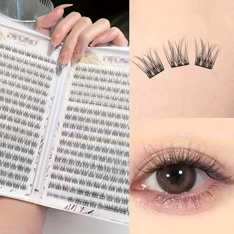 Lightweight Fish Tail False Eyelashes - 10-12mm, Perfect for Daily Makeup & Extensions