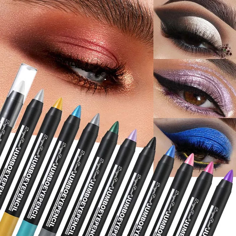Long-lasting Waterproof Eyeshadow Pencil - 12 Color Options for Vibrant Eye Makeup