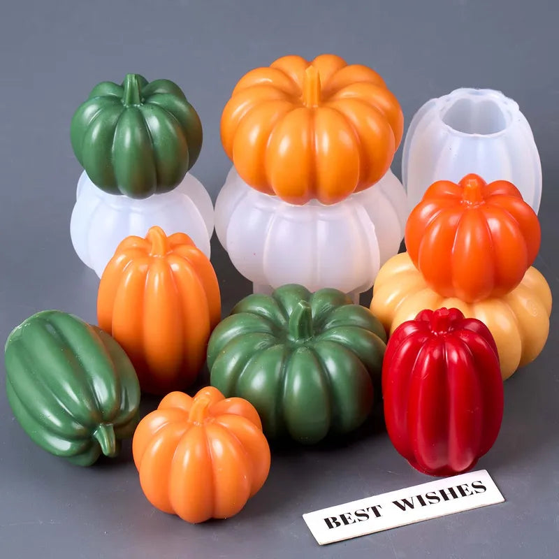 3D Pumpkin Candle Silicone Mold for Halloween Lantern Decor & DIY Candle Making