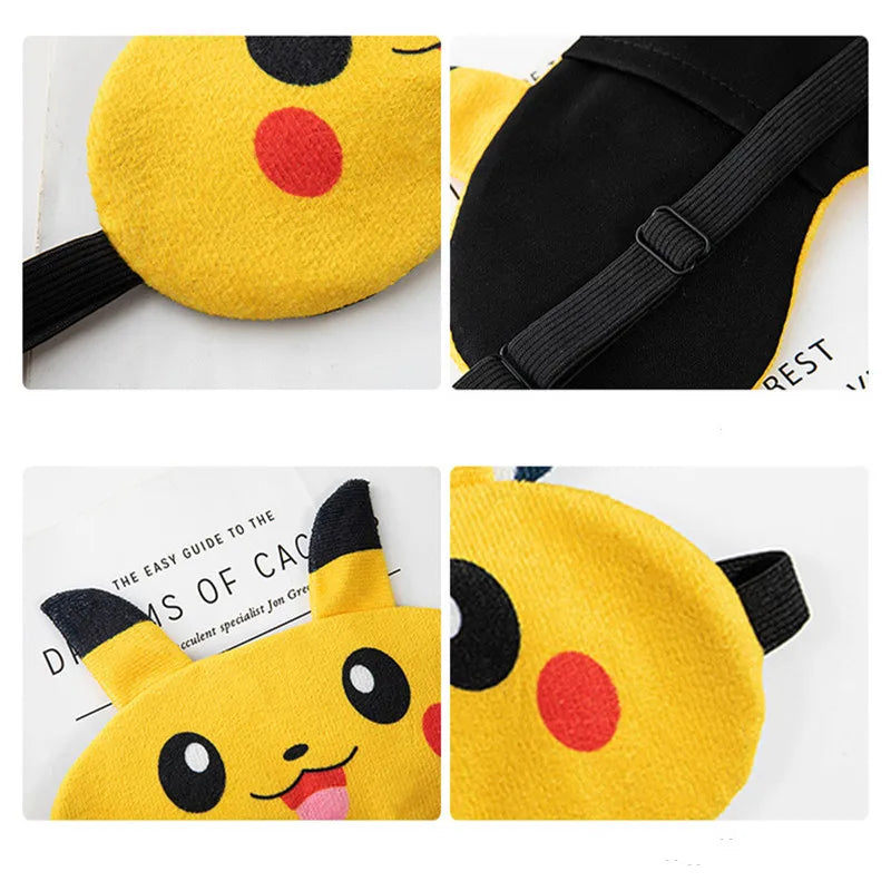 Cute Pikachu Sleep Mask for Men Women - Relaxing Eye Cover Blindfold for Nap Travel