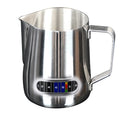 Stainless Steel Milk Frothing Pitcher with Temperature Display - Barista Latte Art Jug