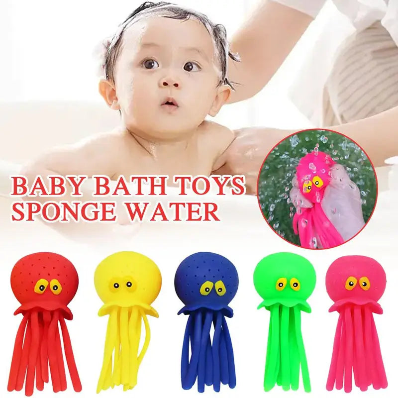 Baby Bath Toys Sponge Water Absorbing Octopus for Children - Stress Relief & Summer Water Play