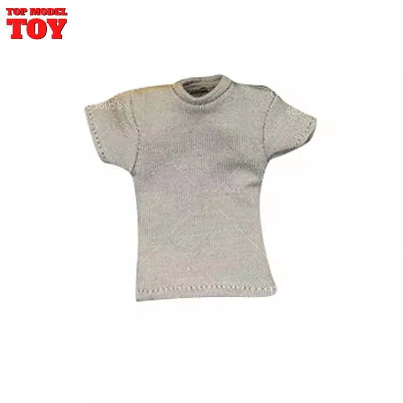 1/12 Scale Action Figure T-Shirt Short Sleeve Top - Male Doll Accessory