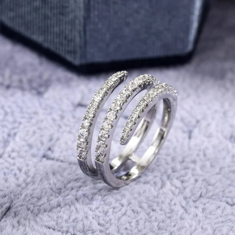 Surround Shaped Crystal CZ Finger Rings for Women Bridal Party Jewelry
