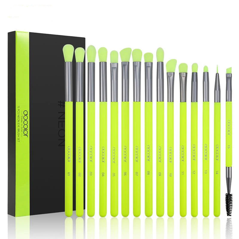 Professional Makeup Brush Set with Recyclable Aluminum Handles - Face Eyes Blending