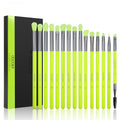 Professional Makeup Brush Set with Recyclable Aluminum Handles - Face Eyes Blending