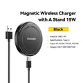 Magnetic Wireless Charger 15W Fast Charging Pad Stand for iPhone & AirPods