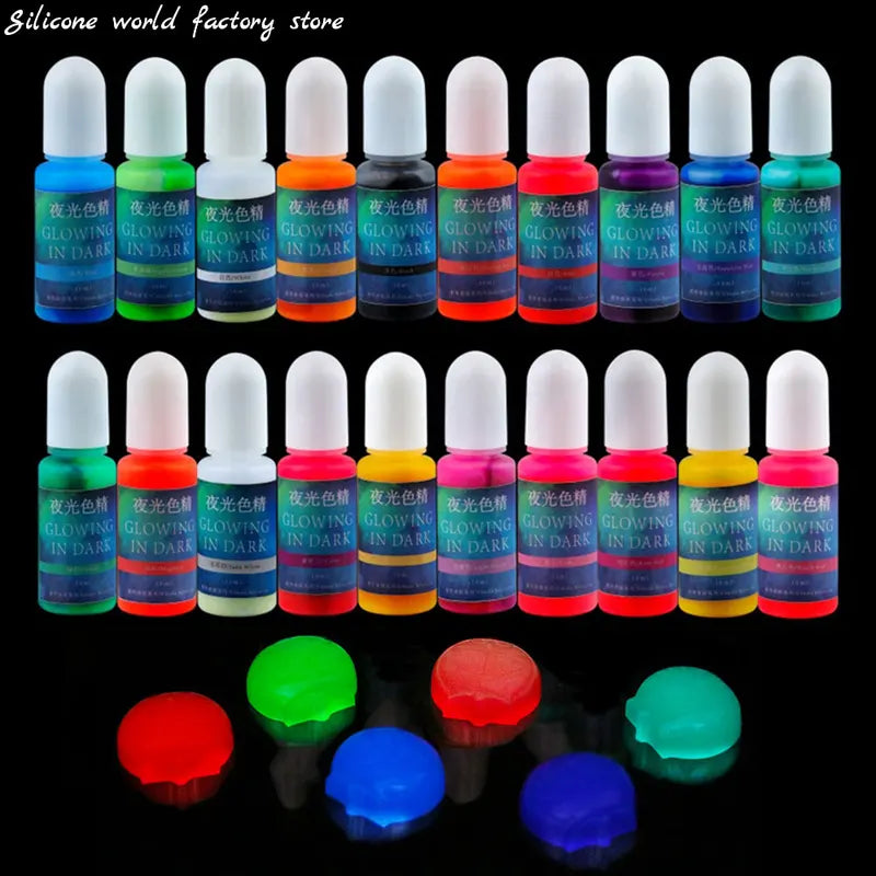 Fluorescent Resin Pigments 20 Colors Luminous Paint for DIY Crafts and Epoxy