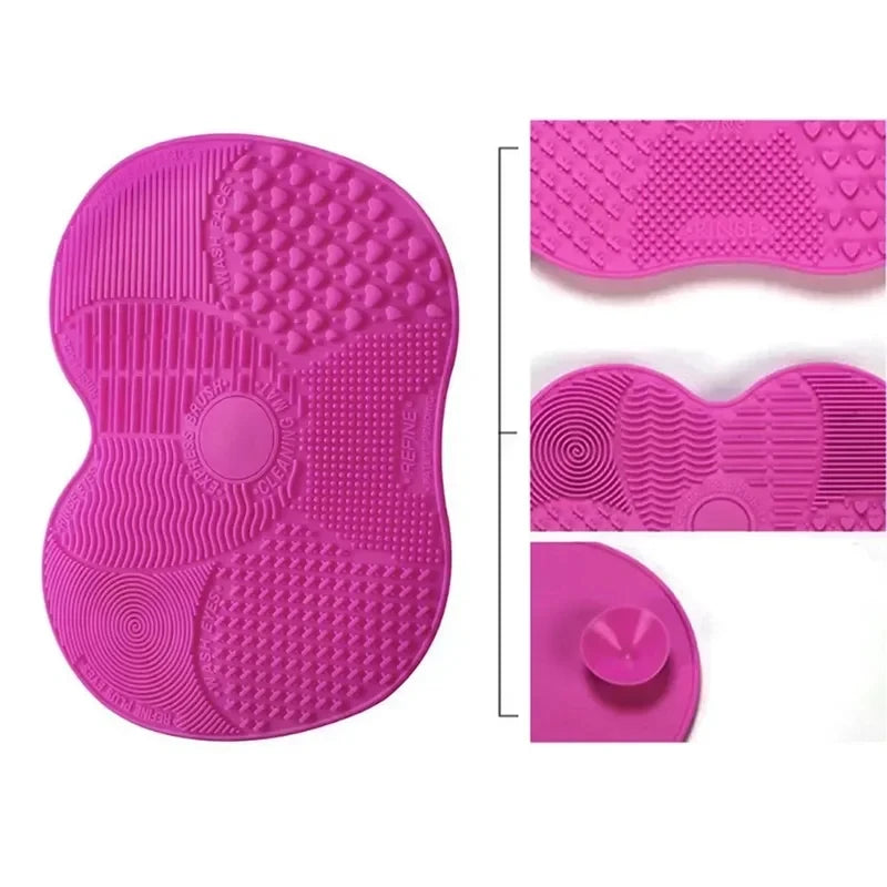 Silicone Makeup Brush Cleaner Pad - Multi-Color, Gentle & Durable