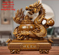 Dragon Treasure Bowl Resin Decor for Living Room & Office - Wealth Attraction Ornament