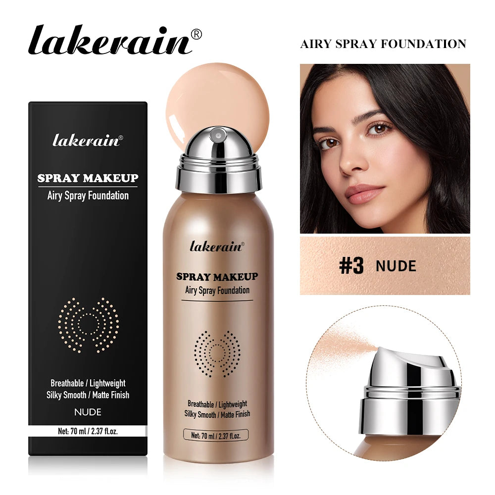 Waterproof Matte Finish Spray Foundation - Breathable, Sweat-Resistant Makeup