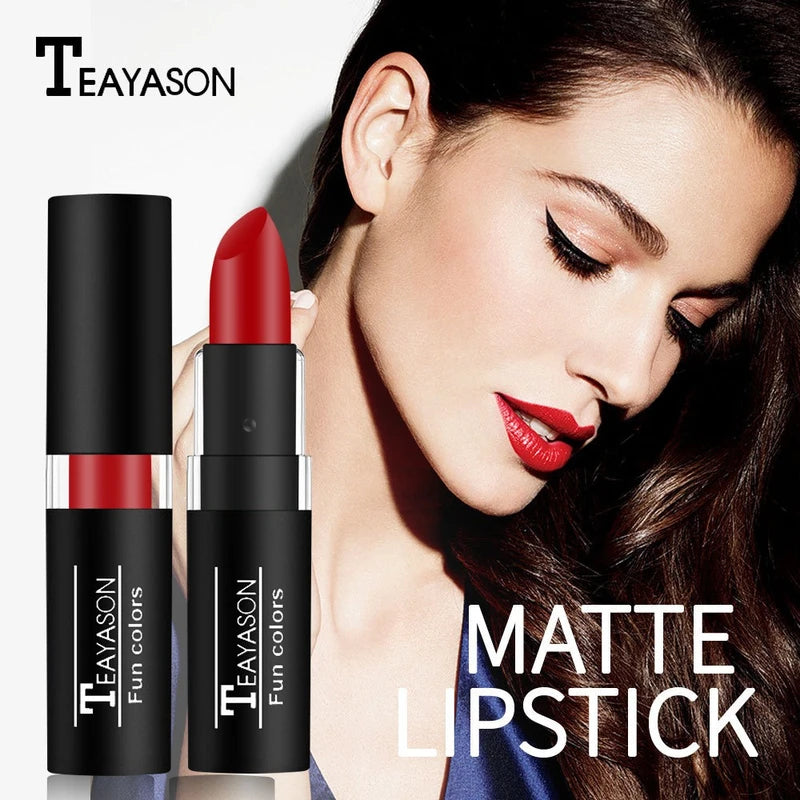 12 Colors Matte Lipstick Set - Waterproof Long-Lasting Nude & Dark Shades