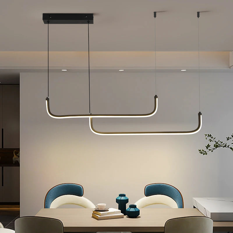 Modern LED Pendant Light Fixture for Dining Room Adjustable Height Energy Efficient