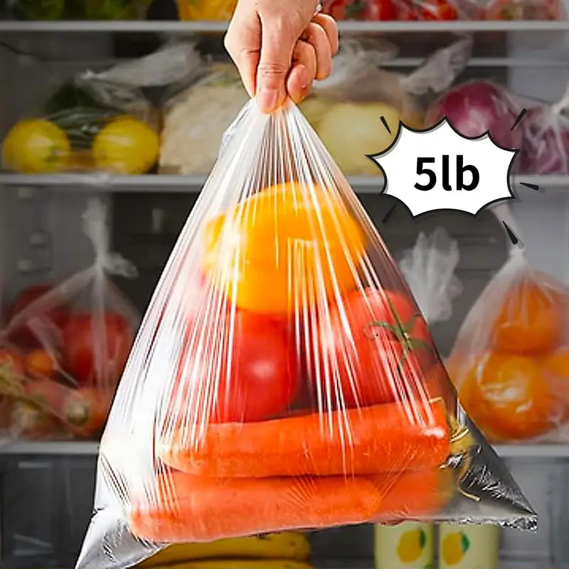 400 Pack Food Storage Bags Roll - Clear Plastic Fresh-Keeping Produce Bags 10 x 14 inches