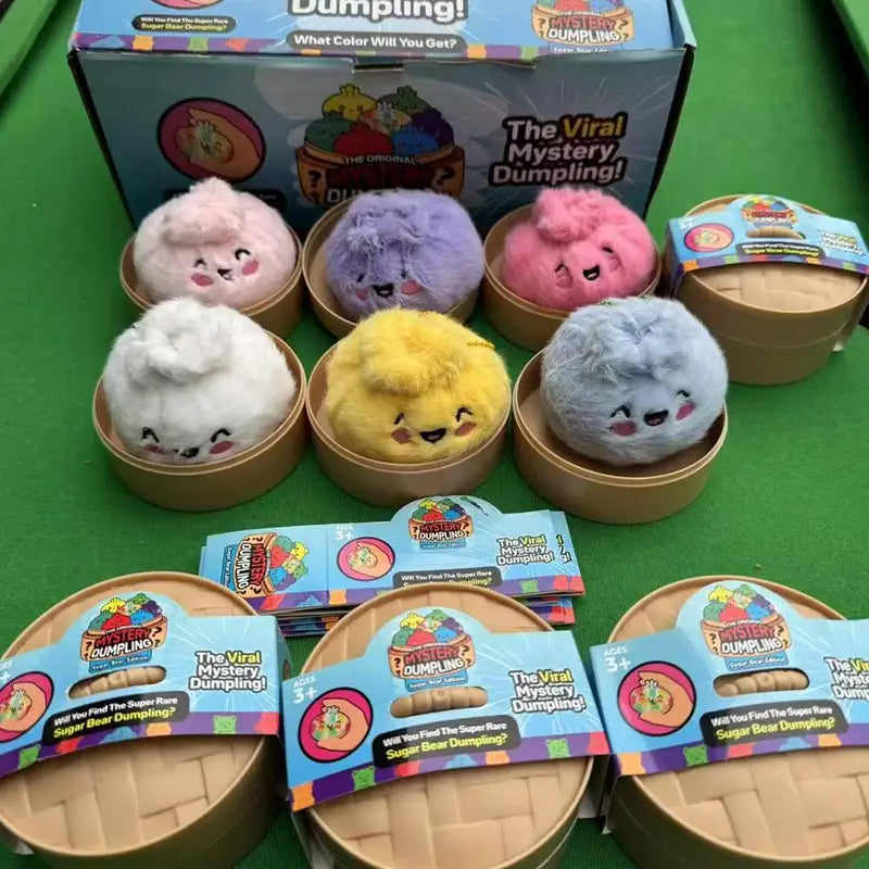 Cute Plush Steamed Bun Keychains 12-Pack - Soft, Vibrant, Stress-Relief Toys
