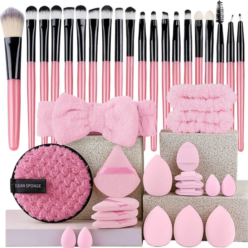 20-Piece Makeup Brush Set with Eyeliner and Eyebrow Brushes - Soft Bristles, Portable Cosmetic Tools