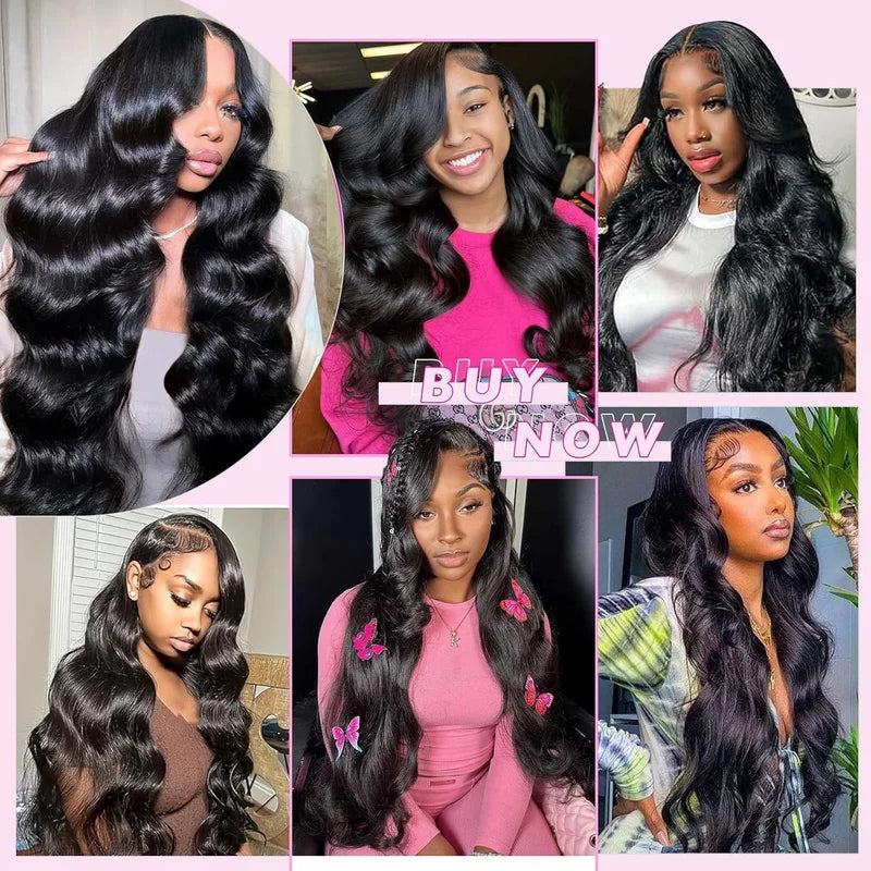 Brazilian Human Hair Bundles - Natural Black, Body Wave, Raw Remy Extensions