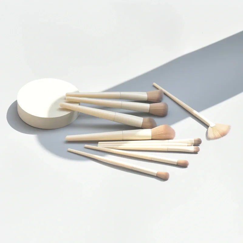 Soft Fluffy Makeup Brush Set - 10 Pcs Eye Shadow, Foundation, Blush & Powder Brushes for Women