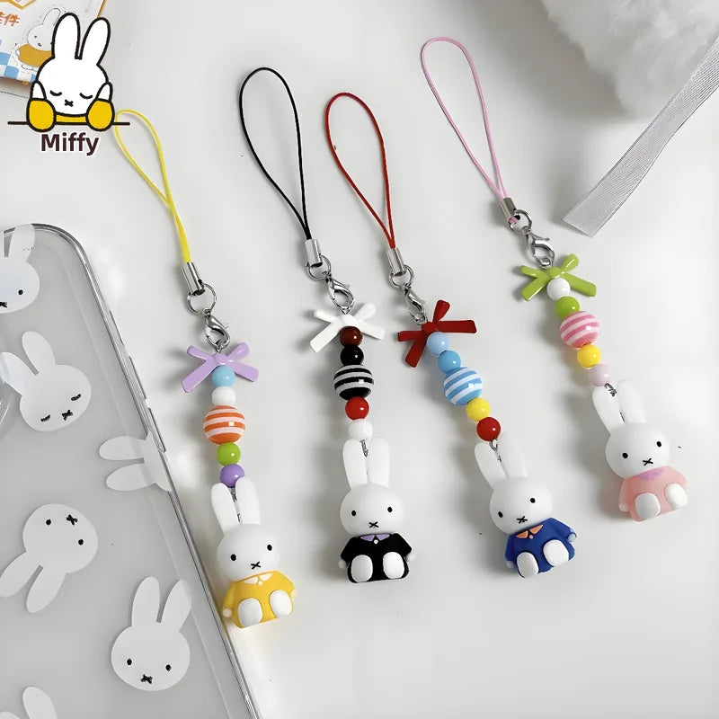 Kawaii Anime Miffy Keychain Cartoon Bunny Bag Charm Cute Gift for Girls