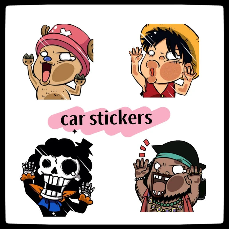 Personalized 3D Cartoon Anime Car Stickers - Funny Face-Shaking Glass Decor