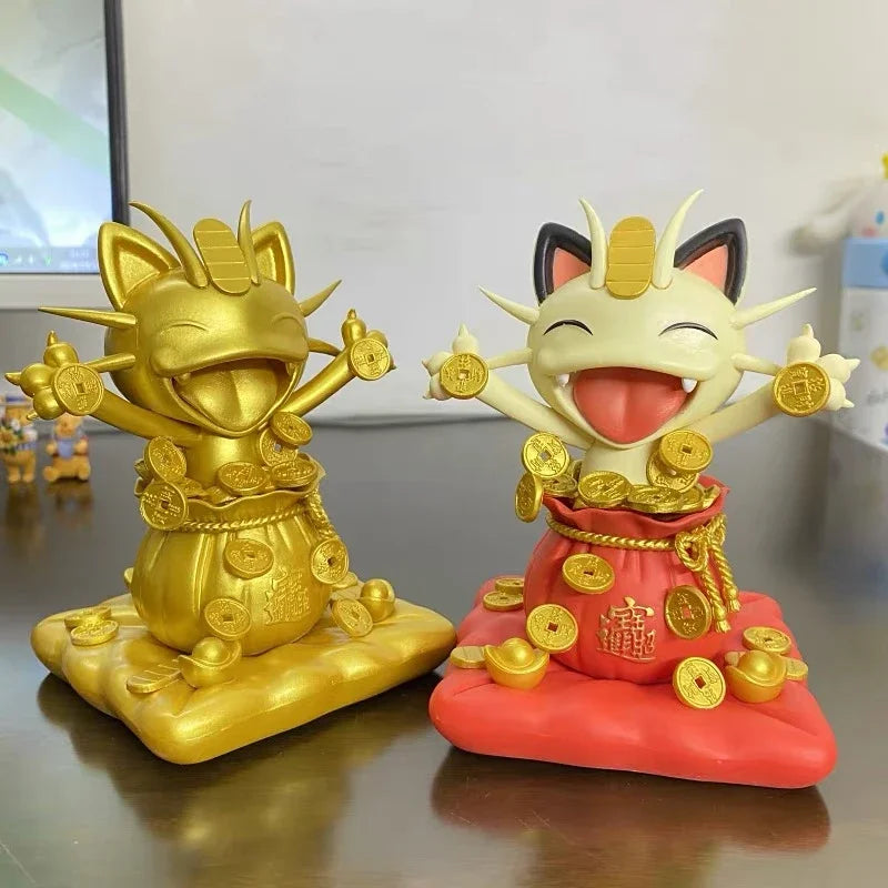 Miniature Rocket Team Meowth Figurine PVC Toy - Anime Lucky Cat Model