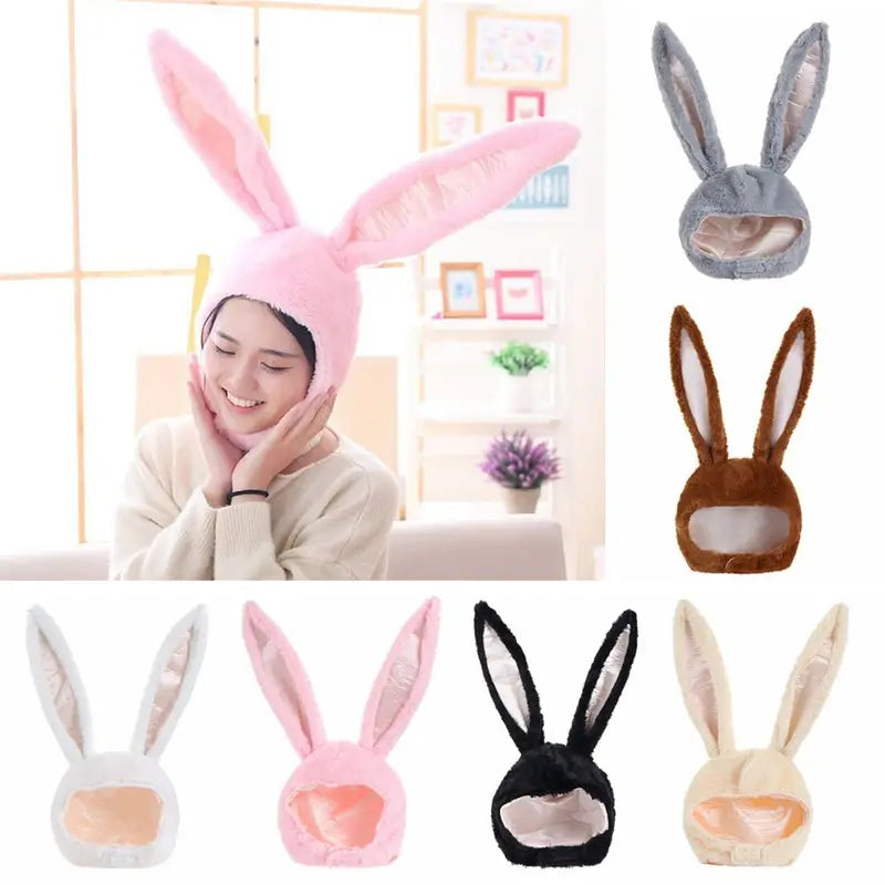Funny Plush Bunny Ears Hat for Photography & Holiday Parties - Multiple Colors