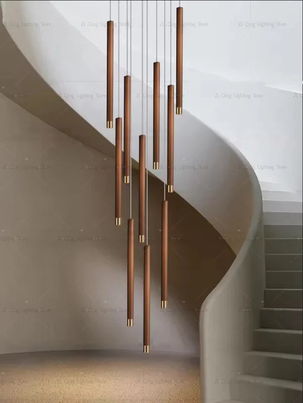 LED Long Chandeliers for Stairs & Living Rooms Minimalist Pendant Lighting