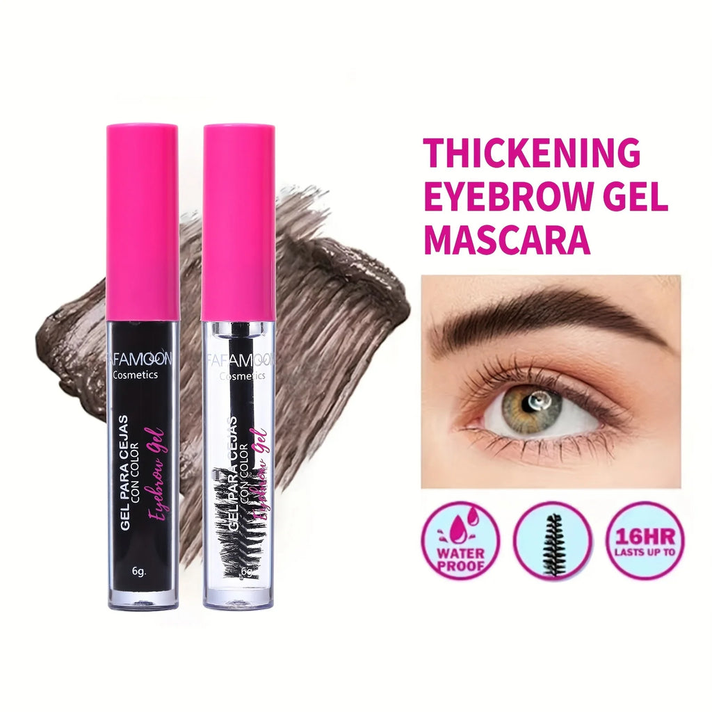 Waterproof Tinted Brow Gel Kit with Clear Brow Glue & Long-Lasting Finish