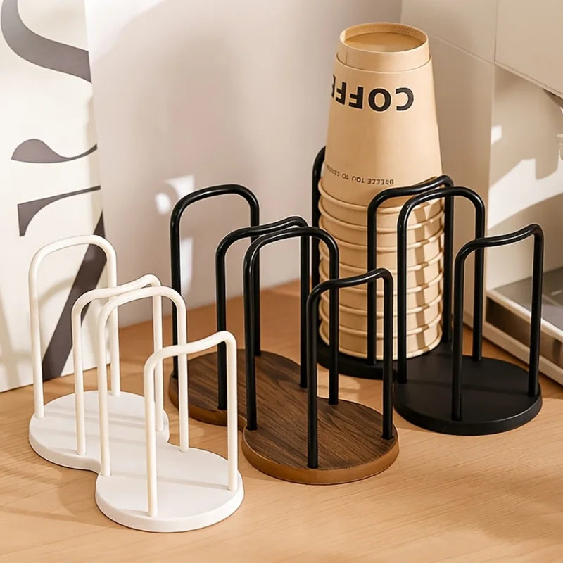 Disposable Cup Holder Multi-Function Coffee Organizer Desktop Storage Rack for Home and Kitchen