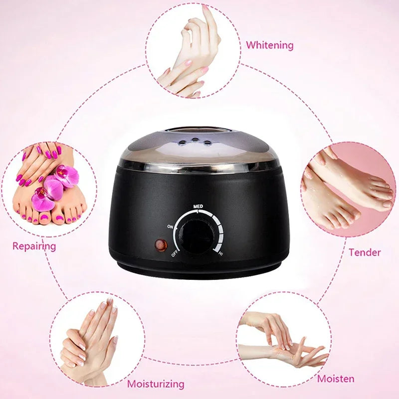 Portable Hair Removal Wax Machine Kit with 200ML & 500ML Wax Beans - Skin Care Paraffin