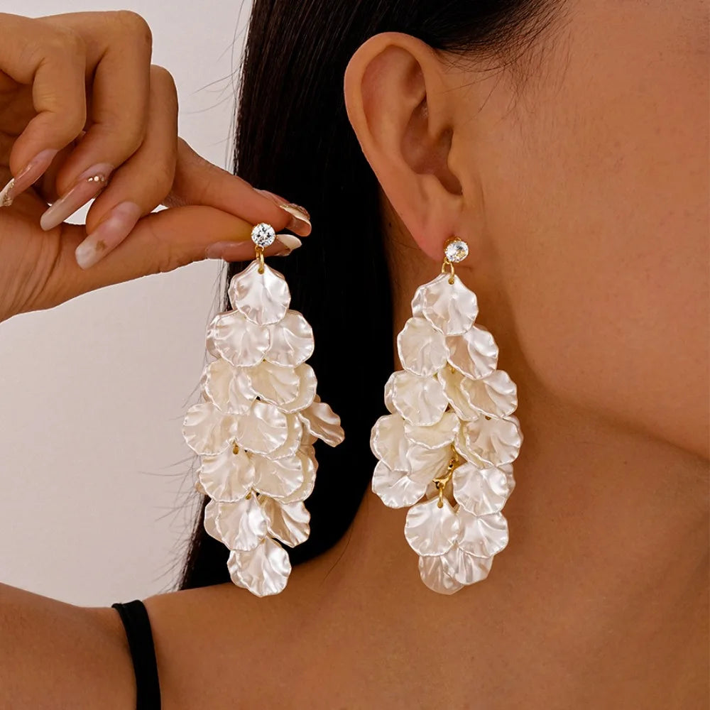 Exquisite Petals Tassel Earrings - Vintage Drop Jewelry for Parties
