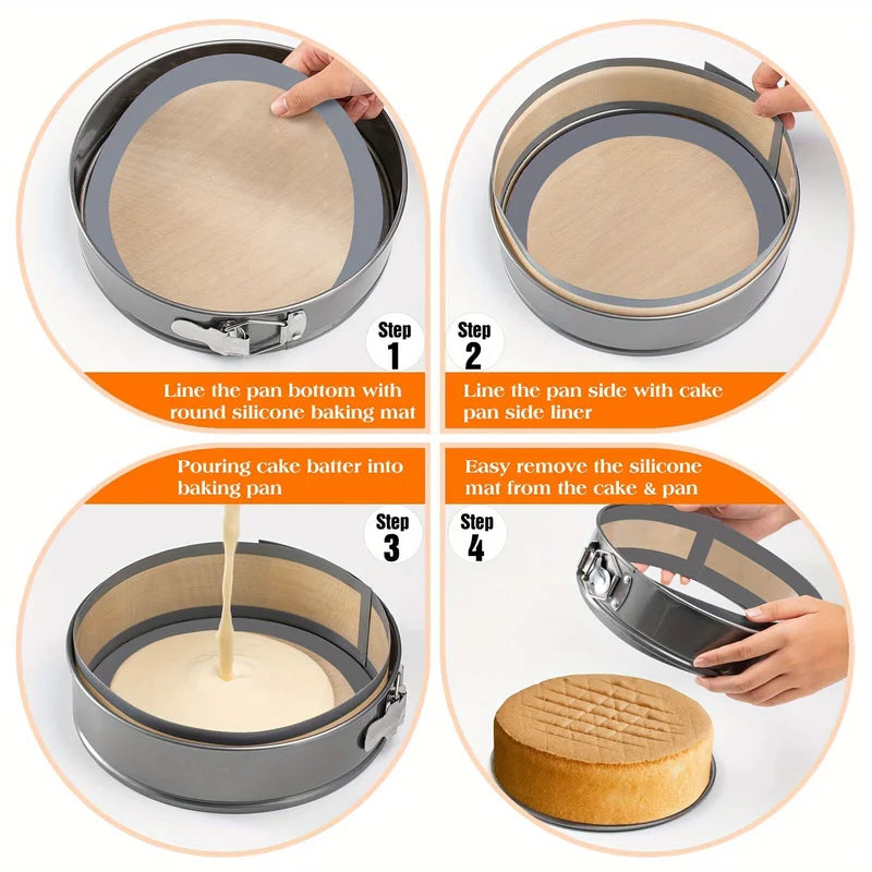 Silicone Baking Pad for Springform Cake Pans - Non-Stick, Easy to Clean